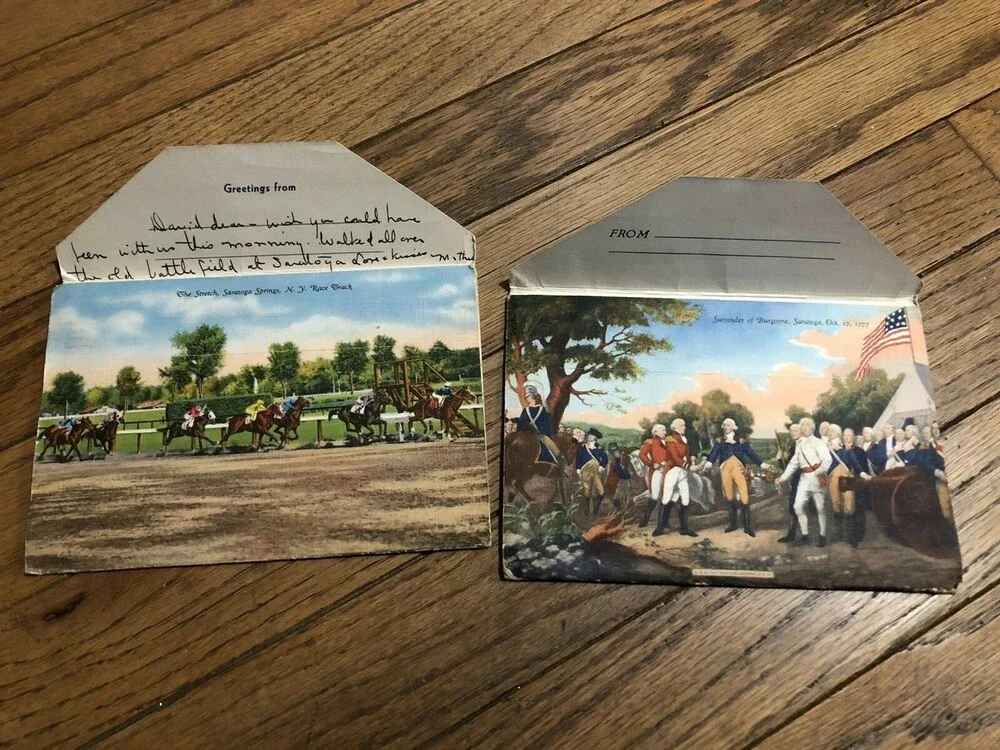VTG Saratoga Springs & Battlefield Postcard Foldout Lot Schuylerville NY Bemis